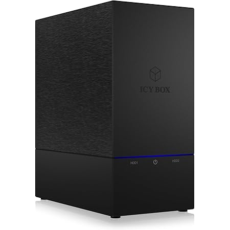 Icy Box IB-RD3621U3 Externes RAID-System (0/1/Single/Large) für 2X 3,5 Zoll SATA HDD, USB 3.0 (UASP), SATA III, Lüfter, Standby, schwarz