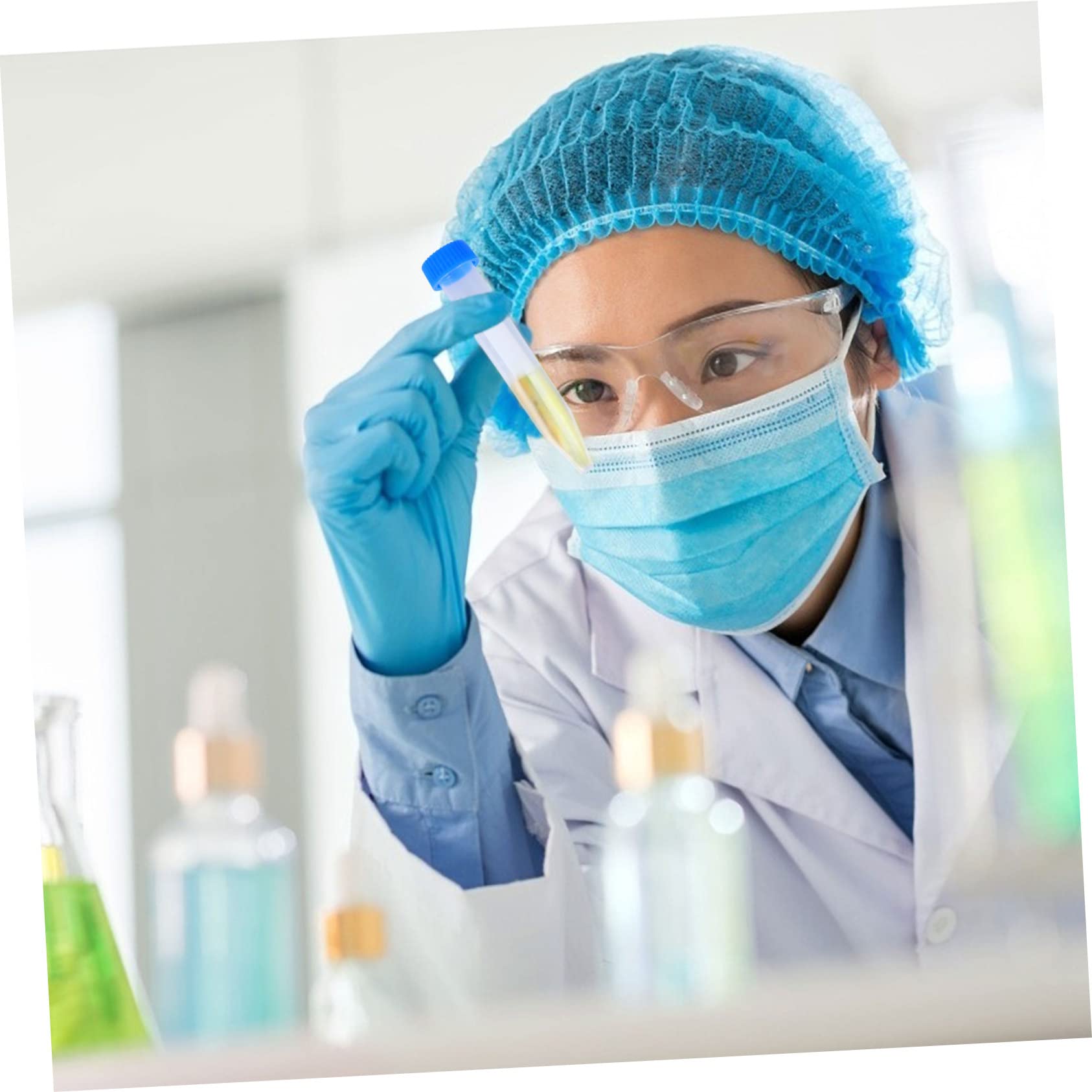 100 Pezzi Provette per Centrifuga in Plastica Trasparente da 10ml Tappo a Vite e Buona Tenuta per Test di Laboratorio e Biologia Molecolare