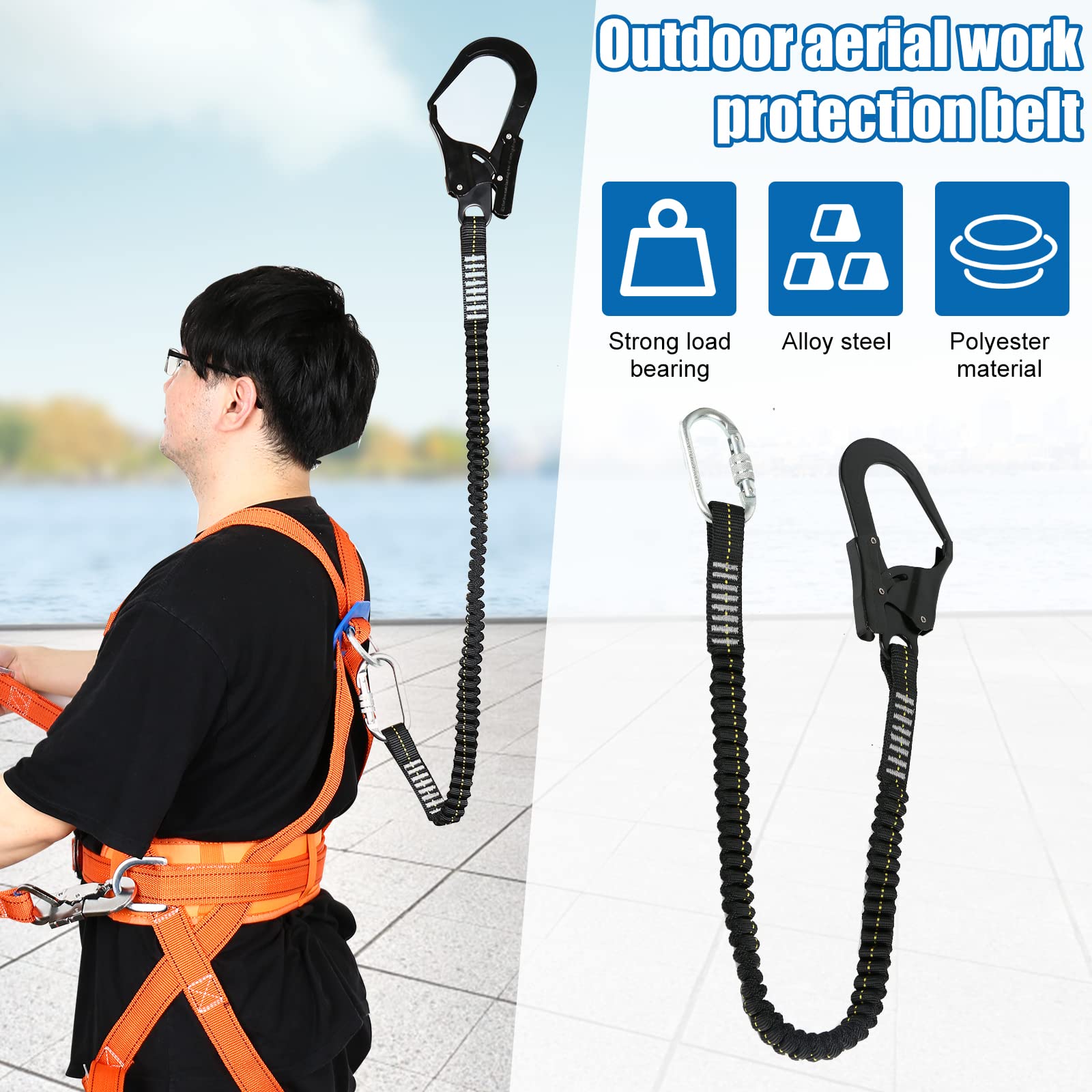 Fallschutz Klettersteigset Absturzsicherung Klettergurt für Outdoor Bergsteigen Rettungsdienst