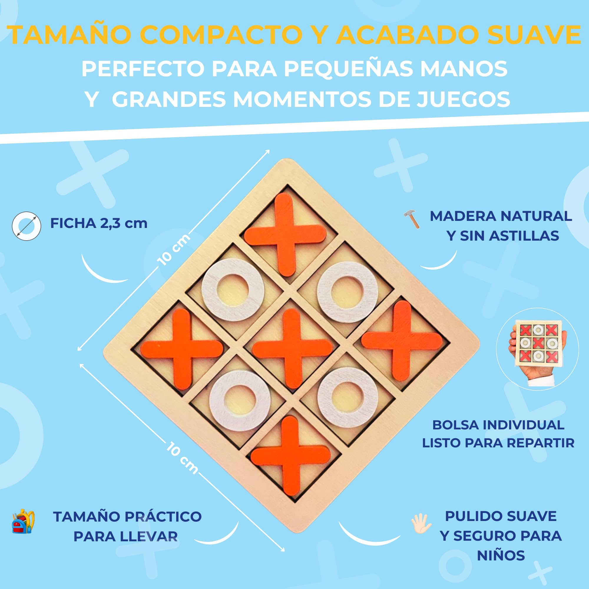 Regalos Cumpleaños Niños Colegio | Detalles Cumpleaños Niños | Regalos Cumpleaños Infantiles | Pack de 25 Juegos 3 en Raya de Madera, Regalitos Invitados Cumpleaños, Relleno Piñata