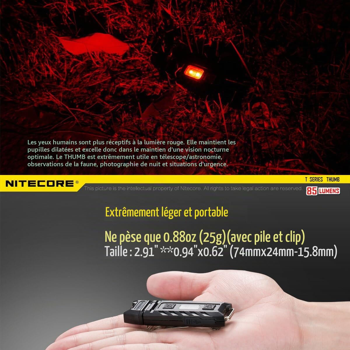 Nitecore Thumb Leo Lampe de Poche Rechargeable Noir