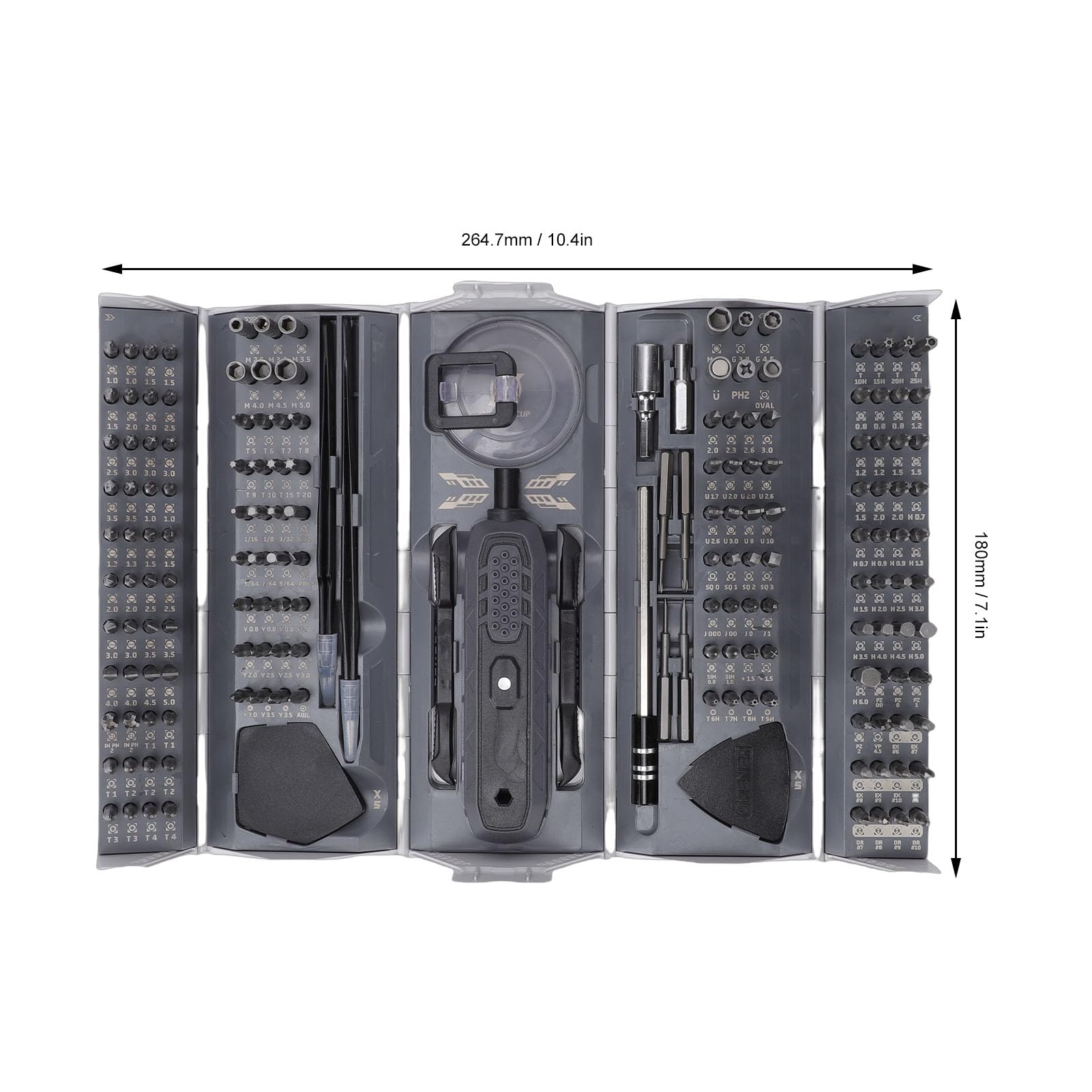 Set di Cacciaviti di Precisione 180 in 1, Kit di Strumenti di Riparazione Magnetici Professionali con Maniglia Scorrevole e Asta di Prolunga, per Laptop, Telefono, Console di