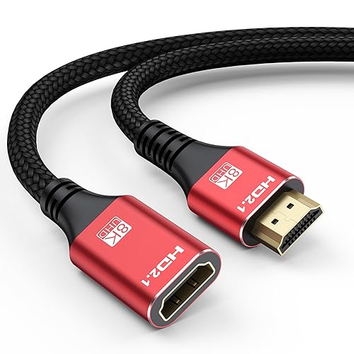 Cable de extensión HDMI 8K de 10 pies, extensor de adaptador HDMI macho a hembra de ultra alta velocidad, compatible con 8K 60Hz, 4K, 2K para