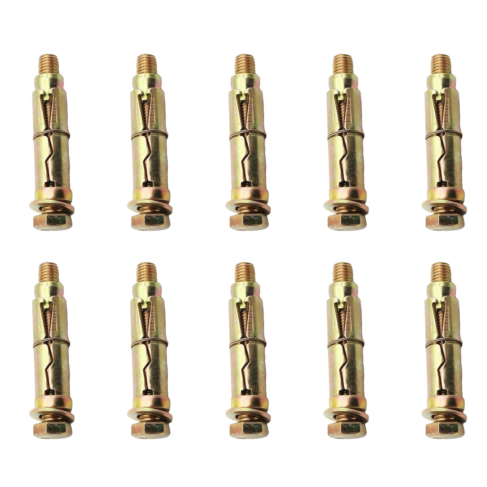 Tsophreniq M8 Mold 10Pcs M / 8/10 / 12/6 Expansion Bolts Fully Threaded Concrete Anchors For Construction Automotive And Practical Machinery Carbon Steel Bolts