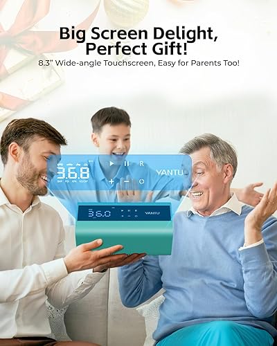 Miniatura 5 de YANTU Inflador de neumáticos inalámbrico con doble cilindro y compresor de aire portátil de pantalla grande de 8.3 pulgadas para neumáticos de