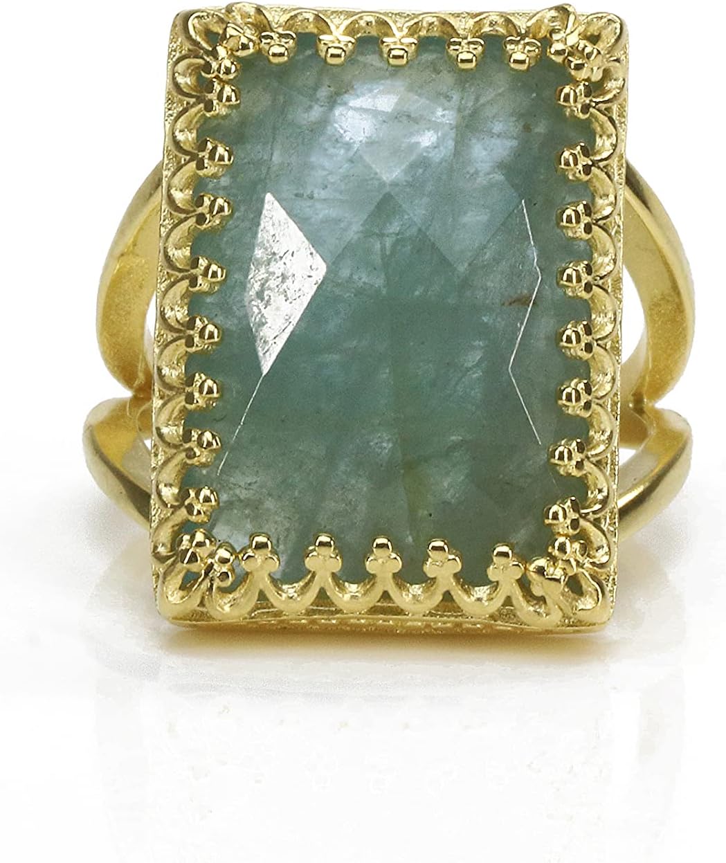 Rectangle 13x18mm Aquamarine Ring - 14k Gold Filled Statement Rings for Women - Artisan Fashion Rings, Everyday Rings, Gem Jewelry Rings, Unique Wedding and Engagement Ring - Custom Sizing