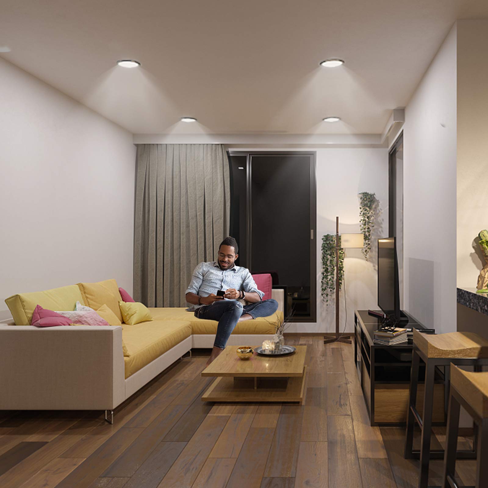 YRHome Faretto da incasso a LED 230V Piatto Lampada da incasso Set da 20 pezzi 3W Lampada da bagno Faretto da incasso Alluminio Mini Faretto da soffitto per soggiorno, camera da letto e cucina 20x3W