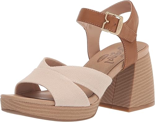 Dr. Scholl's Shoes Mariah - Sandalias de tacón de bloque para mujer, color marrón claro, lisotela, talla 9, Marrón claro