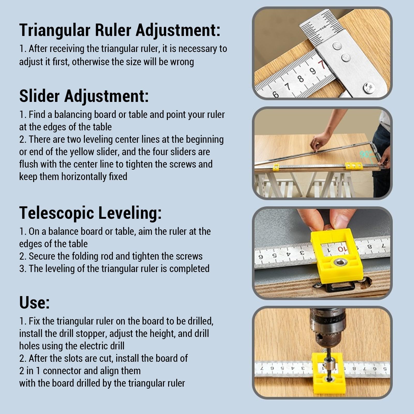 FTVOGUE Righello di Posizionamento Connettore Nascosto 2 in 1, Strumento di Tracciamento Telescopico in Acciaio Inossidabile per Progetti di Lavorazione del Legno, Strumento di Misurazione Portatile