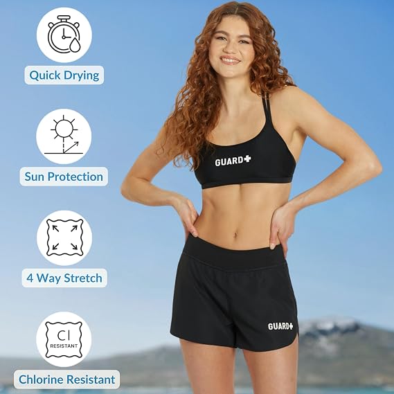 Sporti Women's Board Shorts, Swimming Shorts, Quick Dry Bathing Suit Bottom