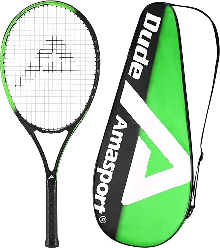 Miniatura 12 de AMA SPORT Adult Tennis Racket - Pre-Strung Light Balance 27 inch Tennis Racquet for Women and Men Grip Size 2-4 1/4" Verde (Active