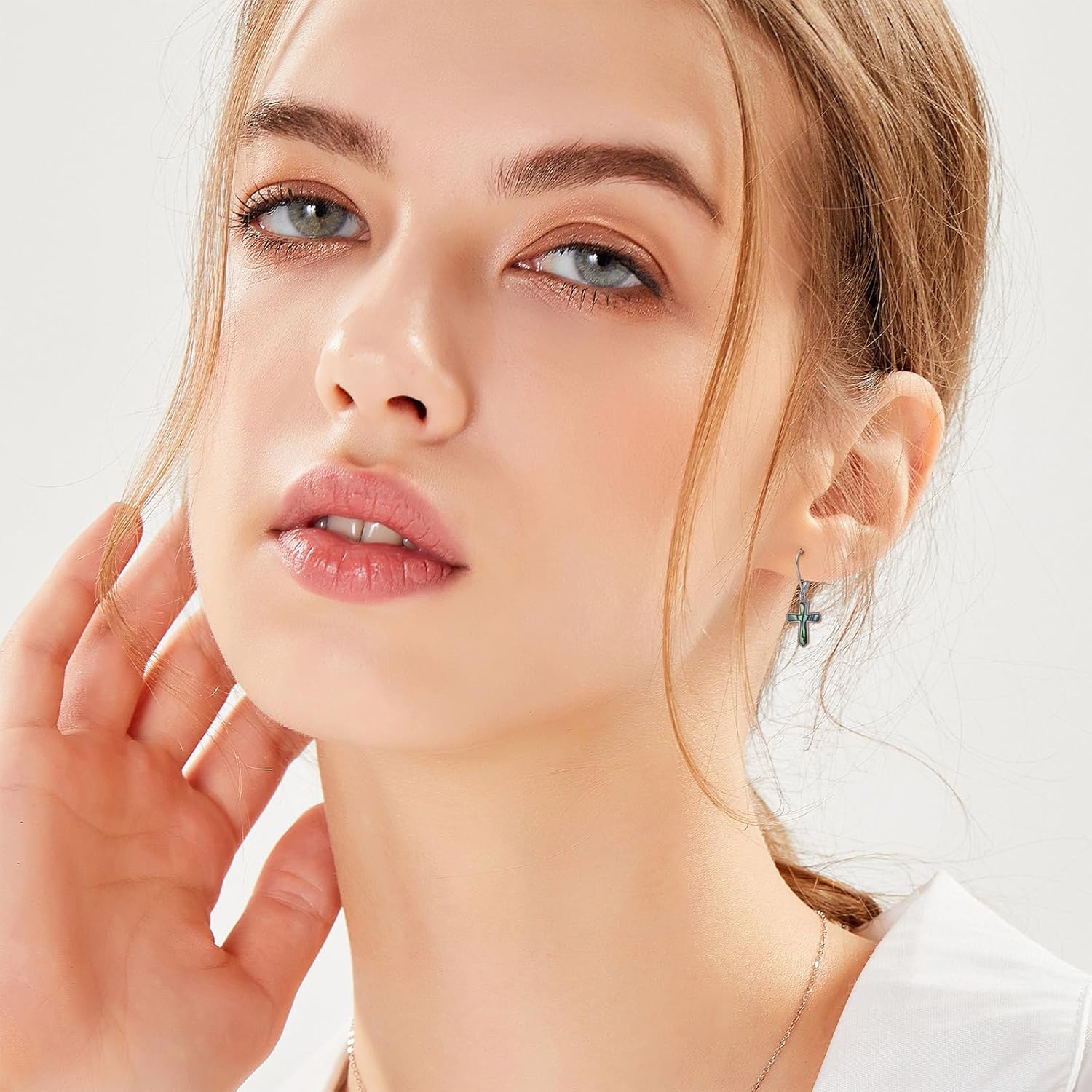 Cross Earrings 925 Sterling Silver Dangle Earring Gifts for Women - Image 2