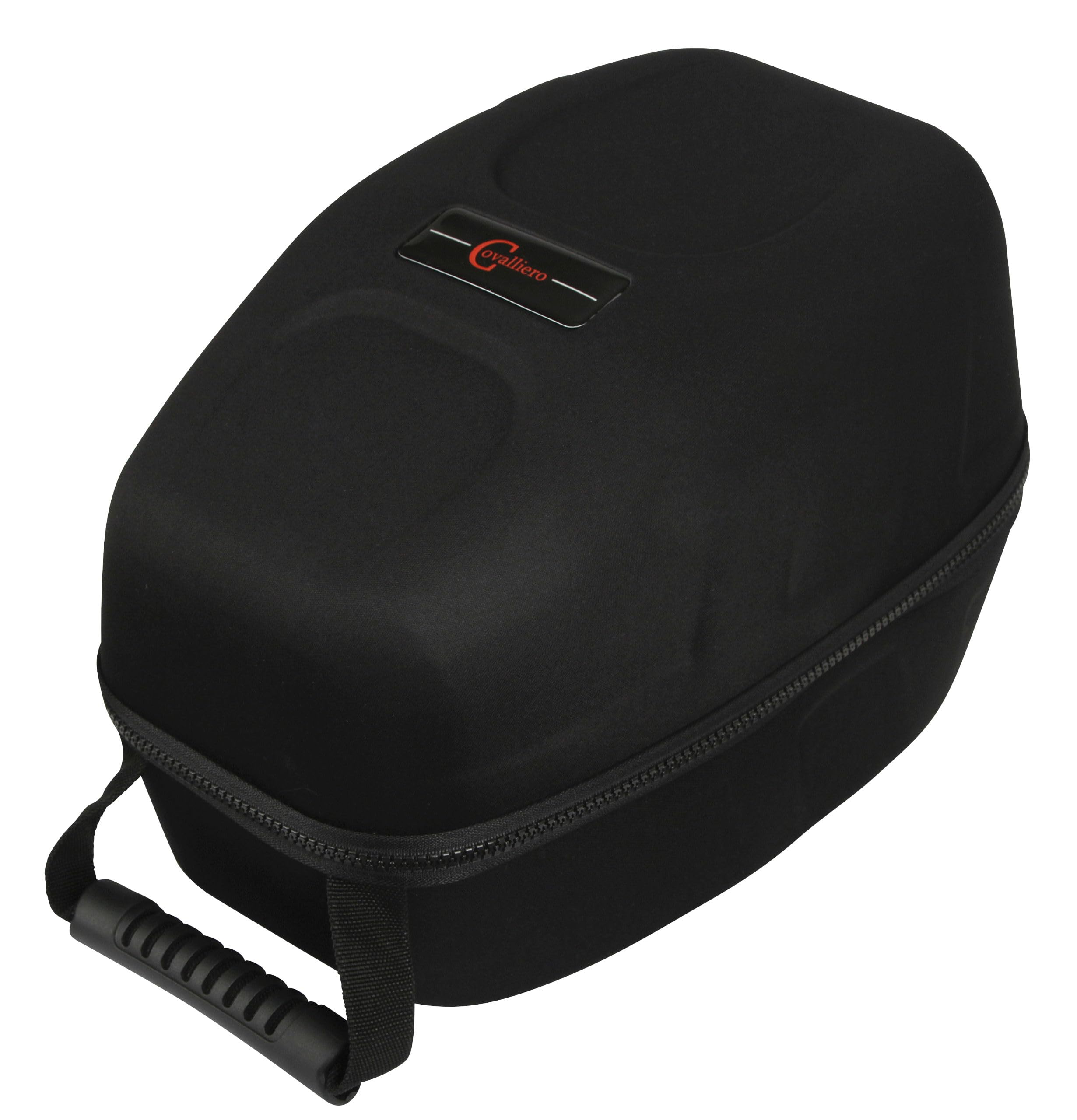 Covalliero Funda para casco, bolsa para casco, para montar a caballo, negra, microfibra, para jinete, talla universal, cremallera perimetral