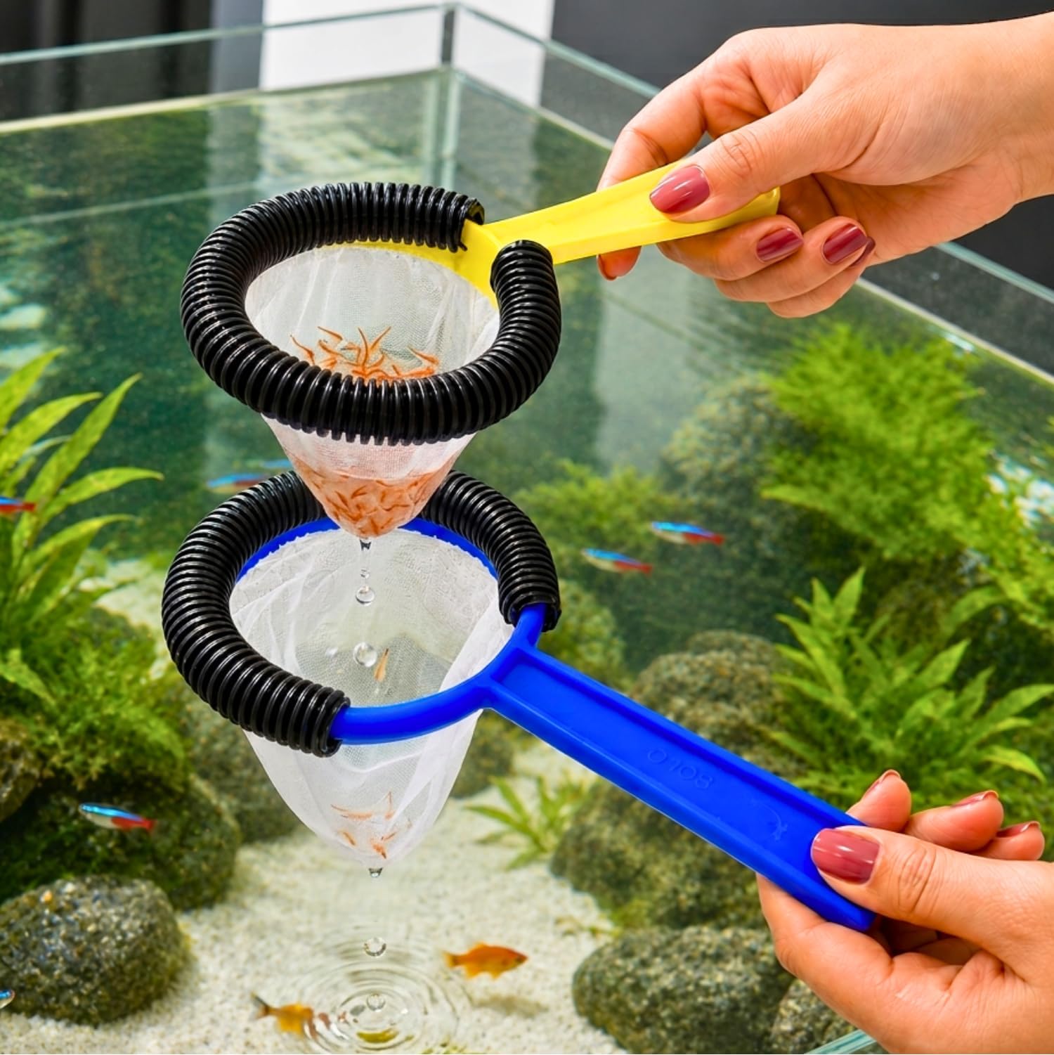 VAYINATO® Aquarium Artemia Catching Fish Net | Fine Mesh Brine Shrimp Harvesting Net for Baby Fish, Fry & Aquarium Feeding (Pack of 2) by Petzlifeworld