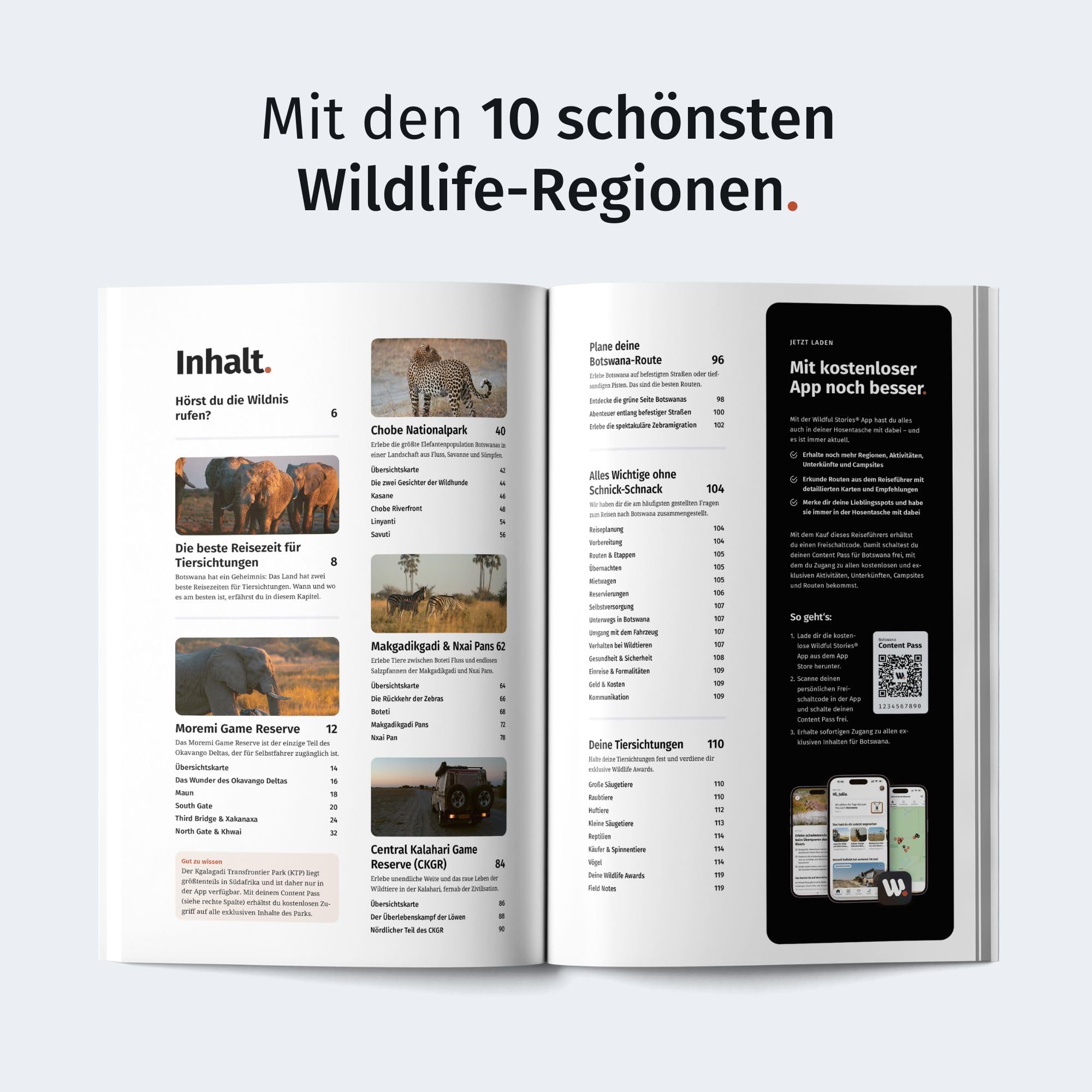 WILDFUL STORIES Wildlife Reiseführer Botswana mit Okavango Delta: Dein ultimativer Safari-Guide für unvergessliche Tierbeobachtungen als Selbstfahrer (inkl. Karten und App)