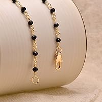 Vista 5 de Joseph Brothers Collar hecho a mano con cuentas negras y doradas para mujer, 14-24 pulgadas Oro amarillo