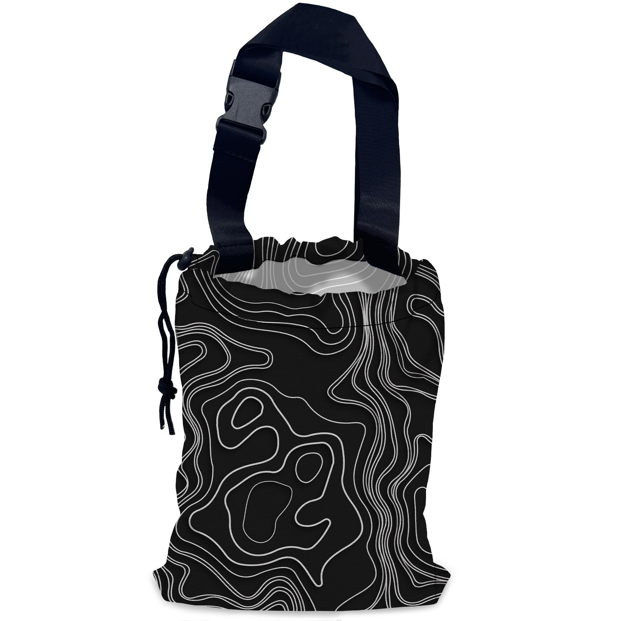 NHNXHWIA Vintage Heights Lines Map Car Garbage Bag,Waterproof Small Car Trash Bag Hanging Back of Seat,Drawstring Hanging Car Trash Bag with