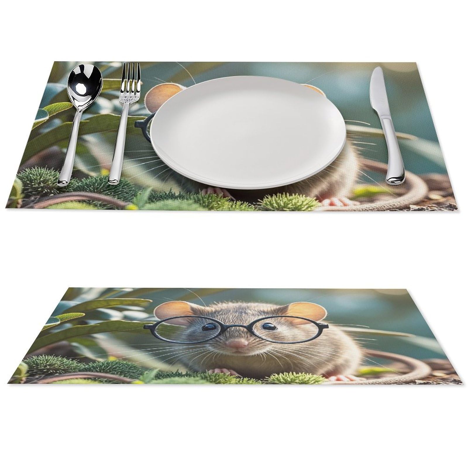 Décoration table cuisine avec ces sets motif souris d'Inde vinyle