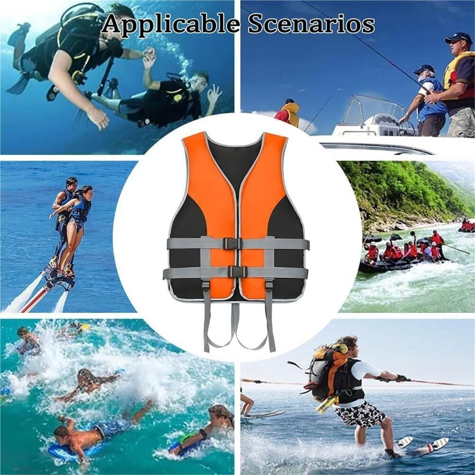 Surfjacke mit Reflektierenden Streifen for Kajakfahren, Angeln, Bootfahren