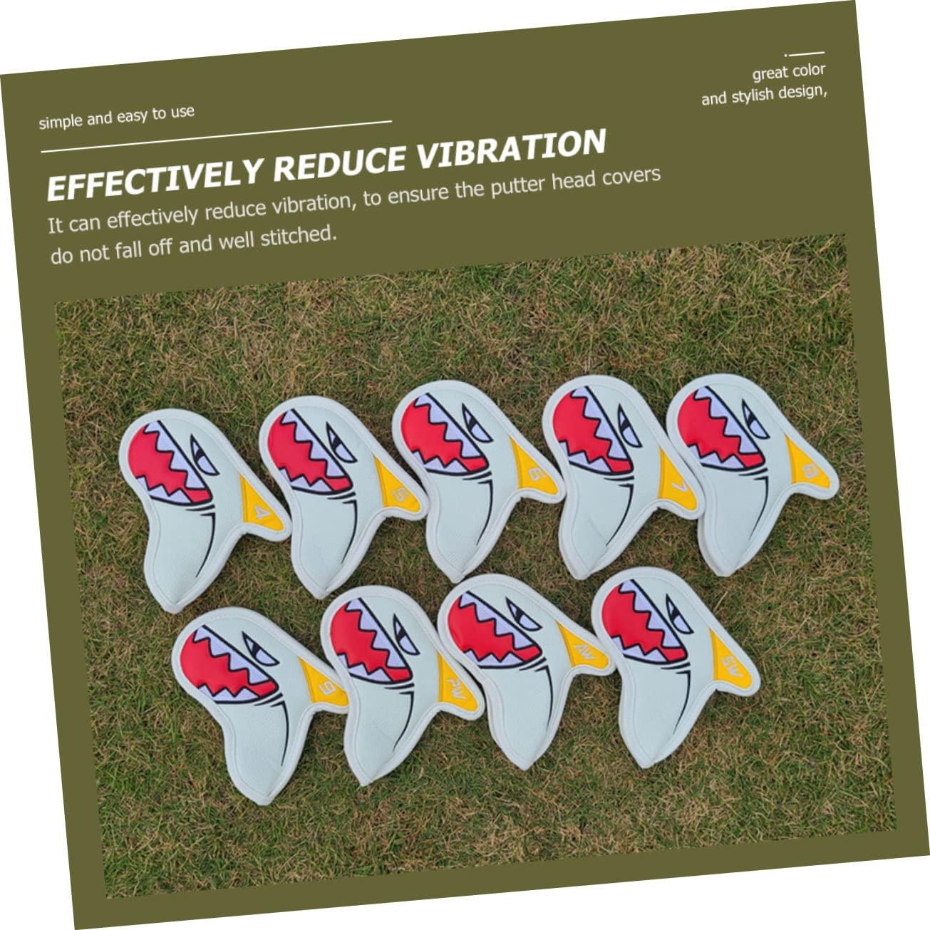 Generic 9pcs Golf Club Covers Iron Covers Driver Putter Head for Golf Clubs Men Decorative Accessories