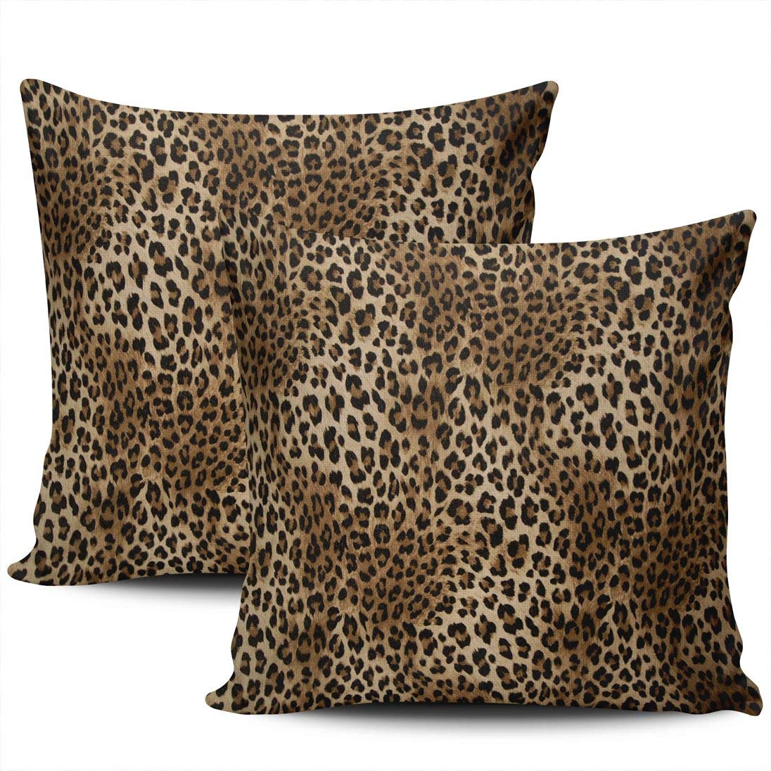Set di 2 federe per cuscino con stampa leopardata colorata con ghepardo, per bambini, per bambini, arcobaleno, leopardo, decorazione, per divano, moderno, per ragazzi, safari, con stampa animalier