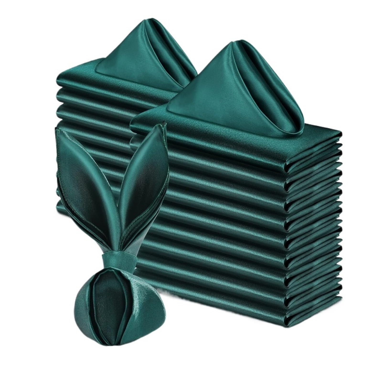 Silky Satin Cloth Napkins, Satin Dinner Napkins 36PC Square 30x30cm(Dark Green)