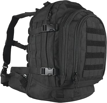 Fox Outdoor Products Tactical Duty Pack | 46L Military Backpack with Hydration Pocket, MOLLE Webbing & Storage Compartments, Black