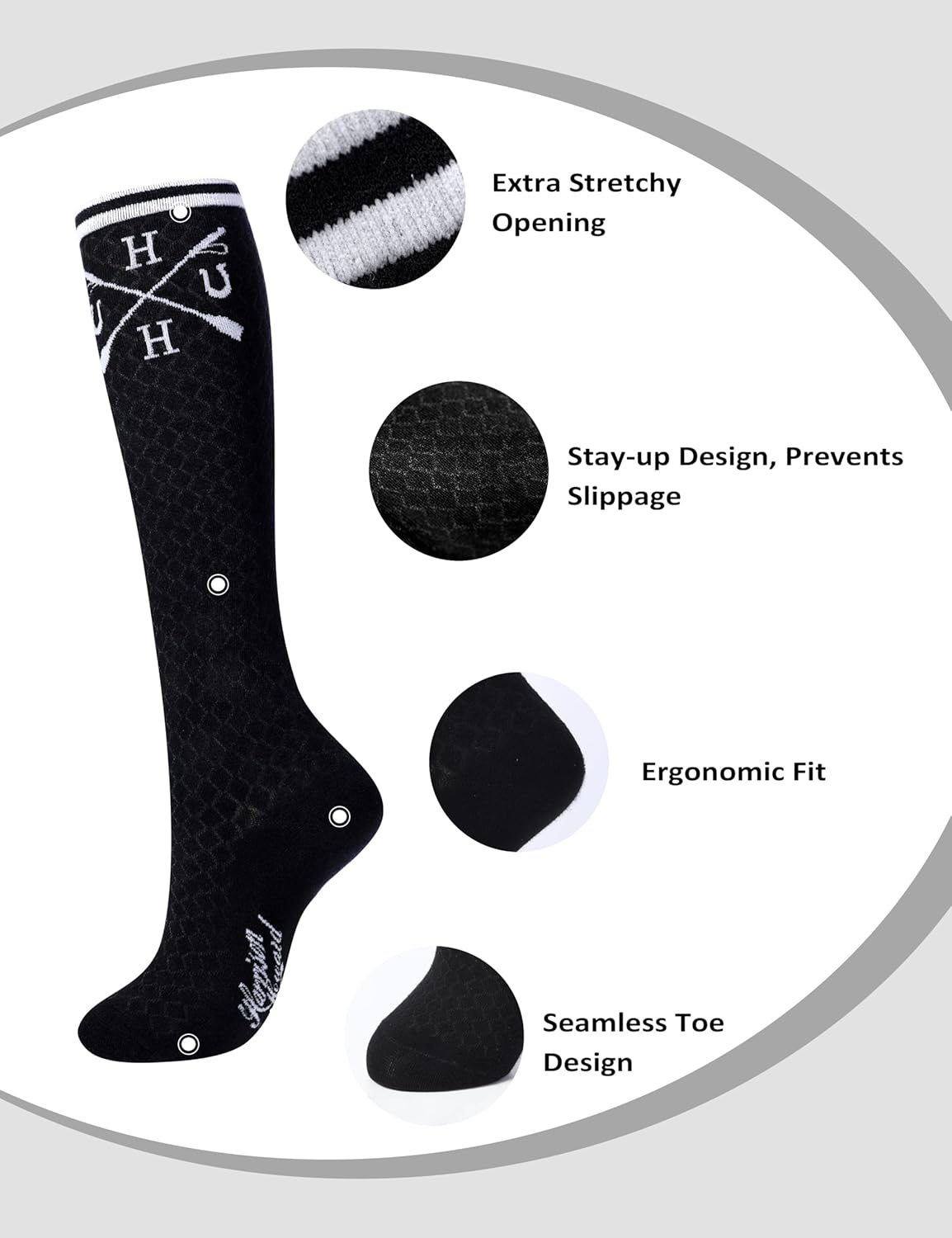 Harrison Howard 3 Pairs Premium Quality Equestrian Riding Socks for Horse Riding &Tall Boot Knee High Socks for Women - Image 5