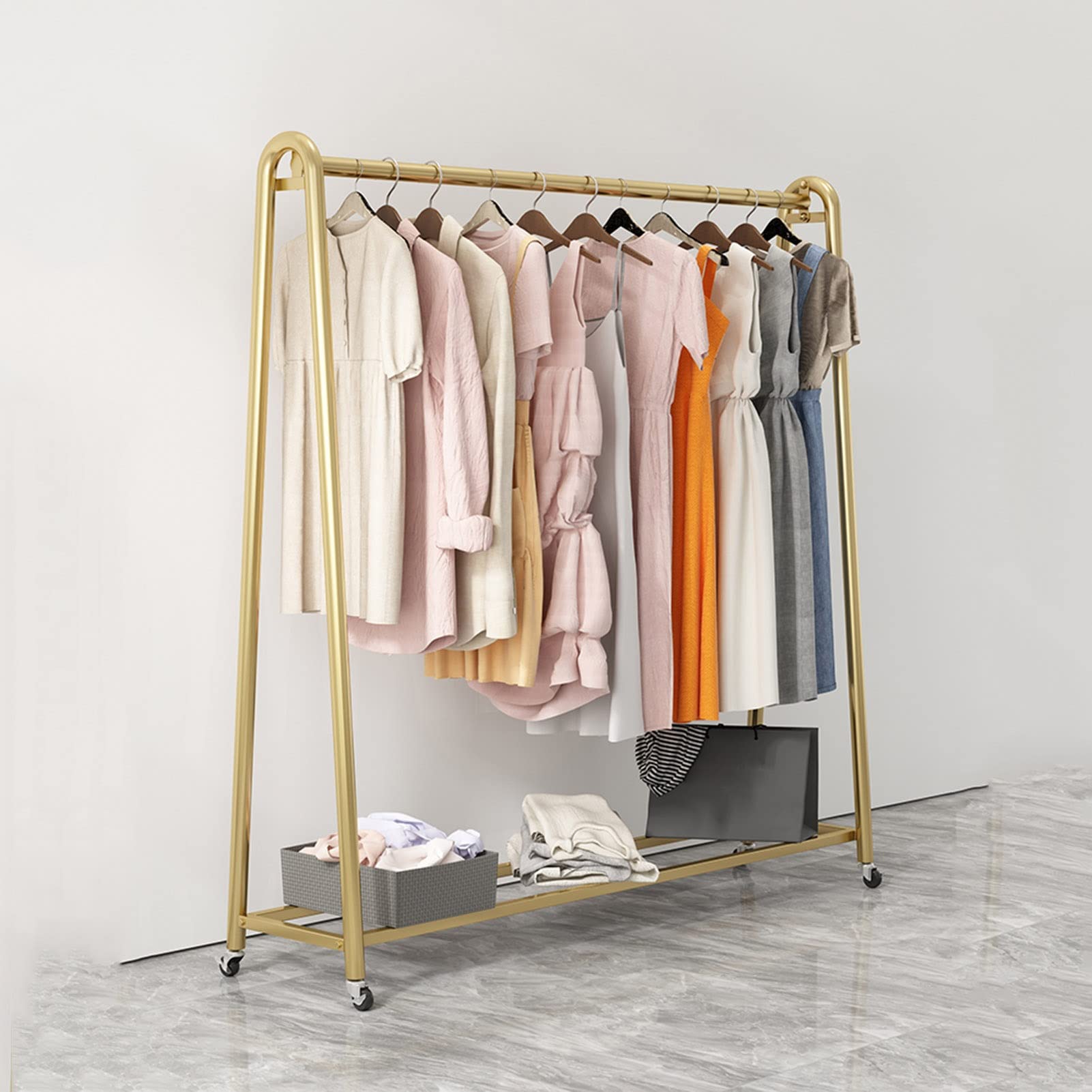 Appendiabiti Per Esposizione Di Vestiti Con Ruote, Scaffali Per Negozi Di Abbigliamento Al Dettaglio, Appendiabiti Commerciale Indipendente Per Appendere Vestiti, Montaggio Organizer Per Impieghi Gra