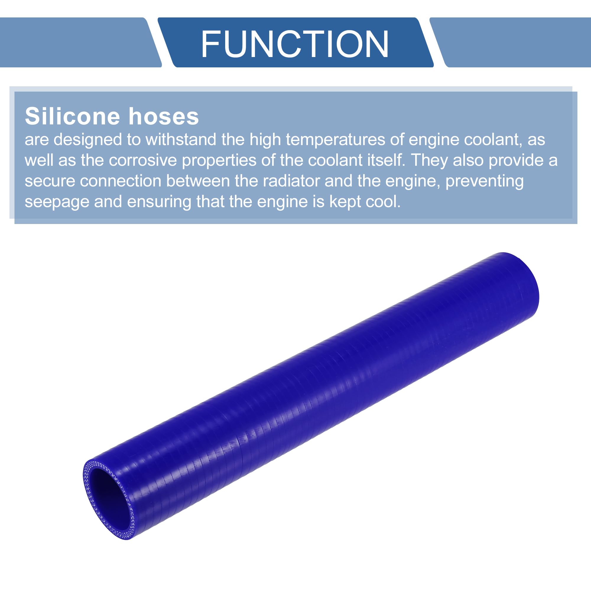 Tuyau Silicone Noir Universel Voiture 48mm – 300mm Longueur, 5mm Épaisseur, Résistant Haute Température -60°C à +300°C
