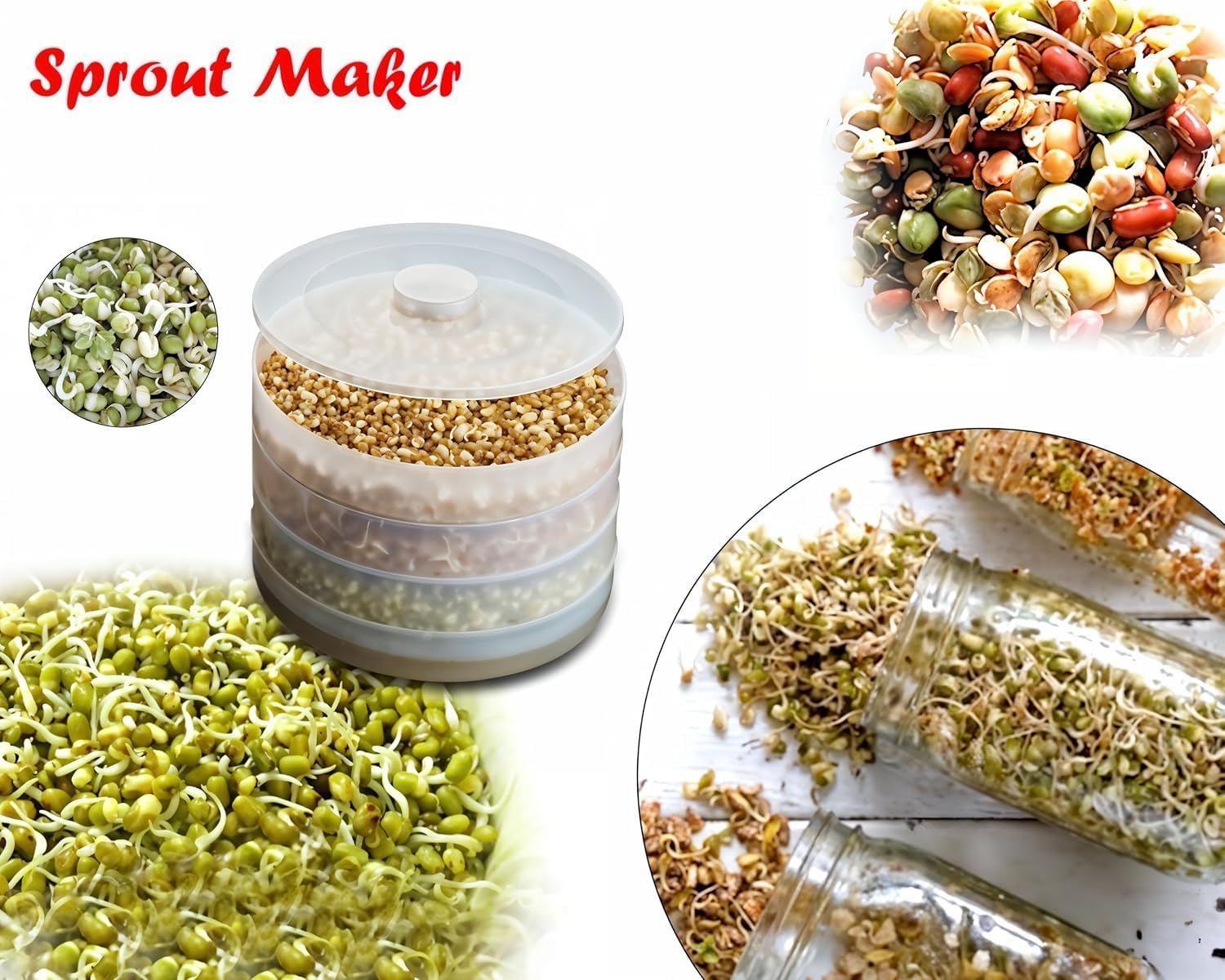 Plastic Sprout Maker - Grow Healthy Sprouts! -3 Plastic Sprout Maker - Grow Healthy Sprouts! -3