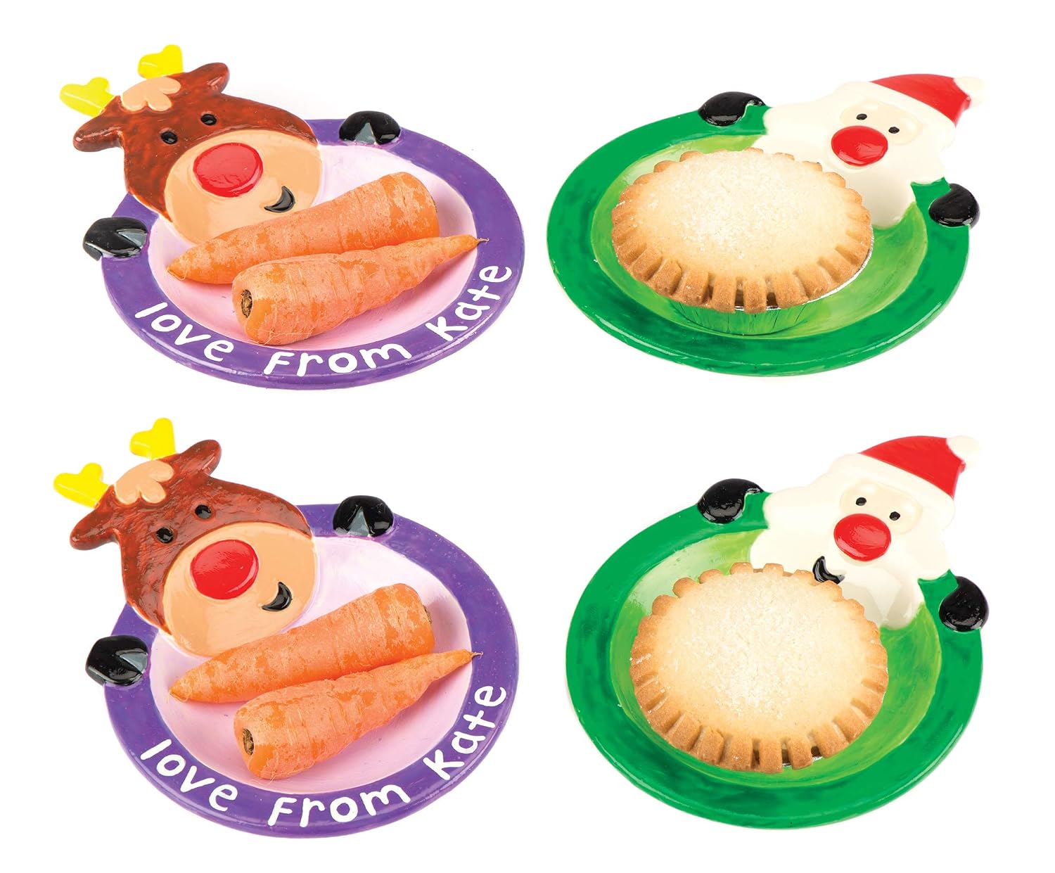 Baker Ross AV604 Santa & Reindeer Porcelain Plates, Pack of 2, Perfect Creative Xmas Party Supplies - Image 5