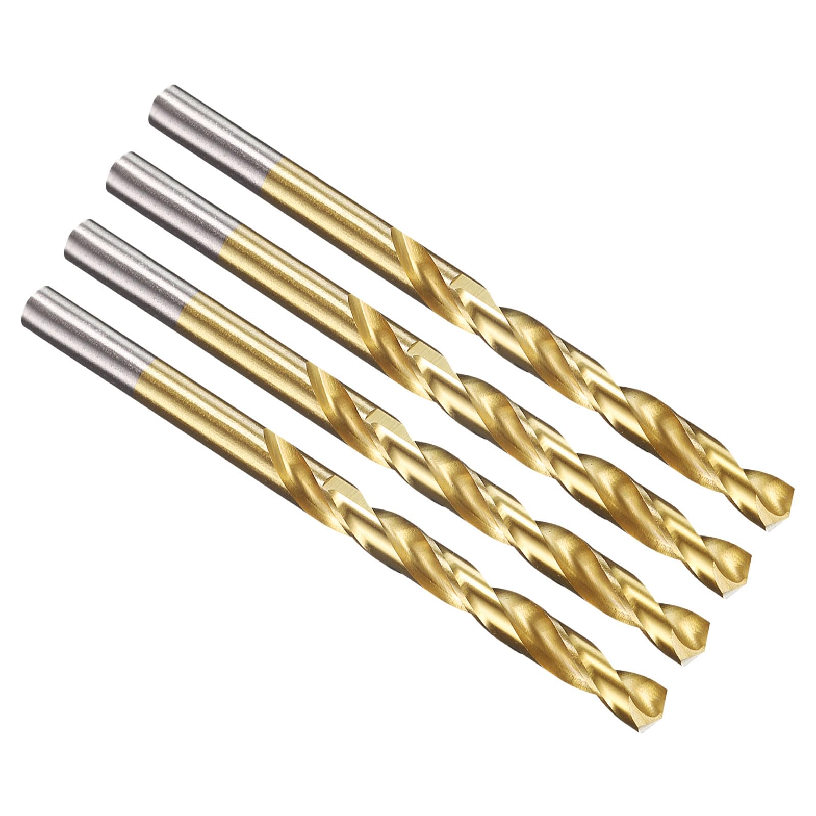 PATIKIL 7mm Drill Bit, Jobber Straight Shank M2 High-Speed Steel 135° Titanium Nitride TiN Coated for Stainless Steel Hard Metal - 4 Pack — image 1
