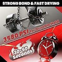 Vista 6 de Pegamento grueso de 4.23 oz, transparente, multiusos, reparación de pegamento Ca para muebles de madera, metal y plástico, adhesivo de cianoacrilato