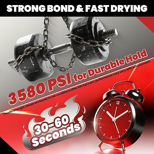 Miniatura 6 de Súper pegamento grueso de 4.01 oz, transparente, resistente, reparación de pegamento Ca, muebles de madera, suela de plástico, manualidades,