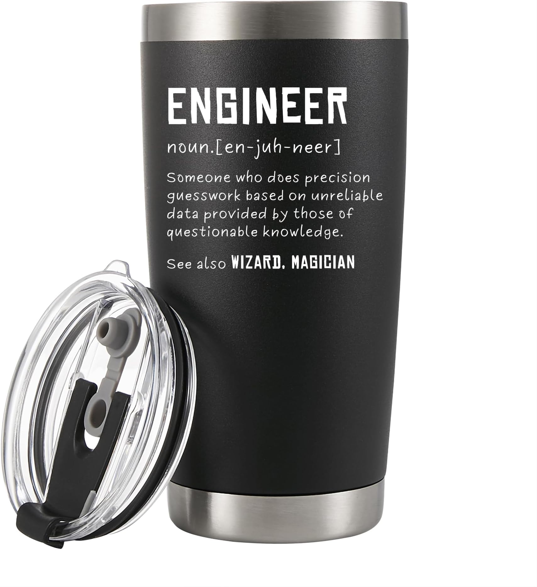 Engineer Definition Engineer Gifts Funny Drinkware for Engineering Student and New Licensed Passer Vacuum Insulated Tumbler Stainless Steel with Straw and Removable Lid (20 oz)