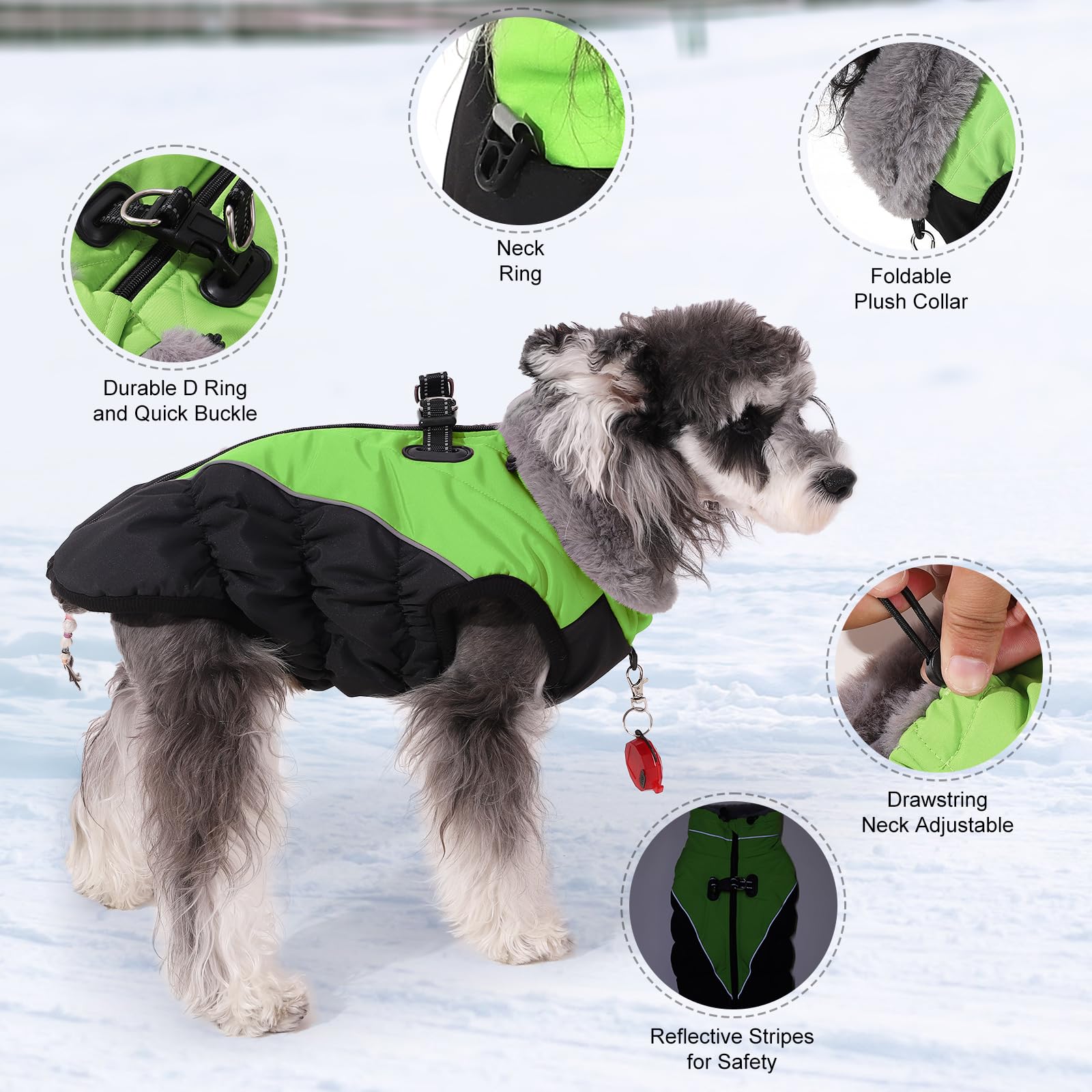 Chaqueta Térmica Con Arnés Integrado Para Perros Pequeños