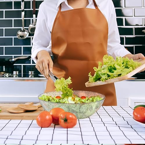 Miniatura 7 de Gerrii Paquete de 100 cuencos de plástico con purpurina dorada de 14 onzas, cuencos desechables para ensaladas, recipientes transparentes de alta