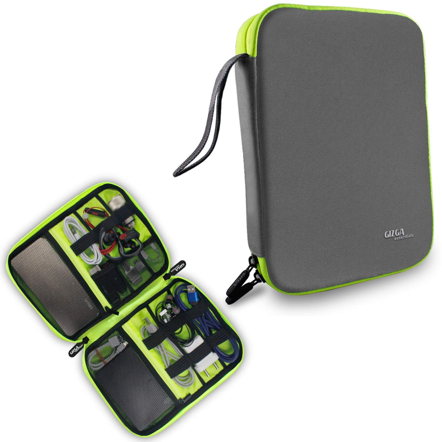 Gizga Essentials Gadget Organizer Case, Portable Zippered Pouch for All Small Gadgets, HDD, Power Bank, USB Cables, Power Adapters, etc (Gray) Memory_Cards Gizga Essentials Gadget Organizer Case, Portable Zippered Pouch for All Small Gadgets, HDD, Power Bank, USB Cables, Power Adapters, etc (Gray) Memory_Cards