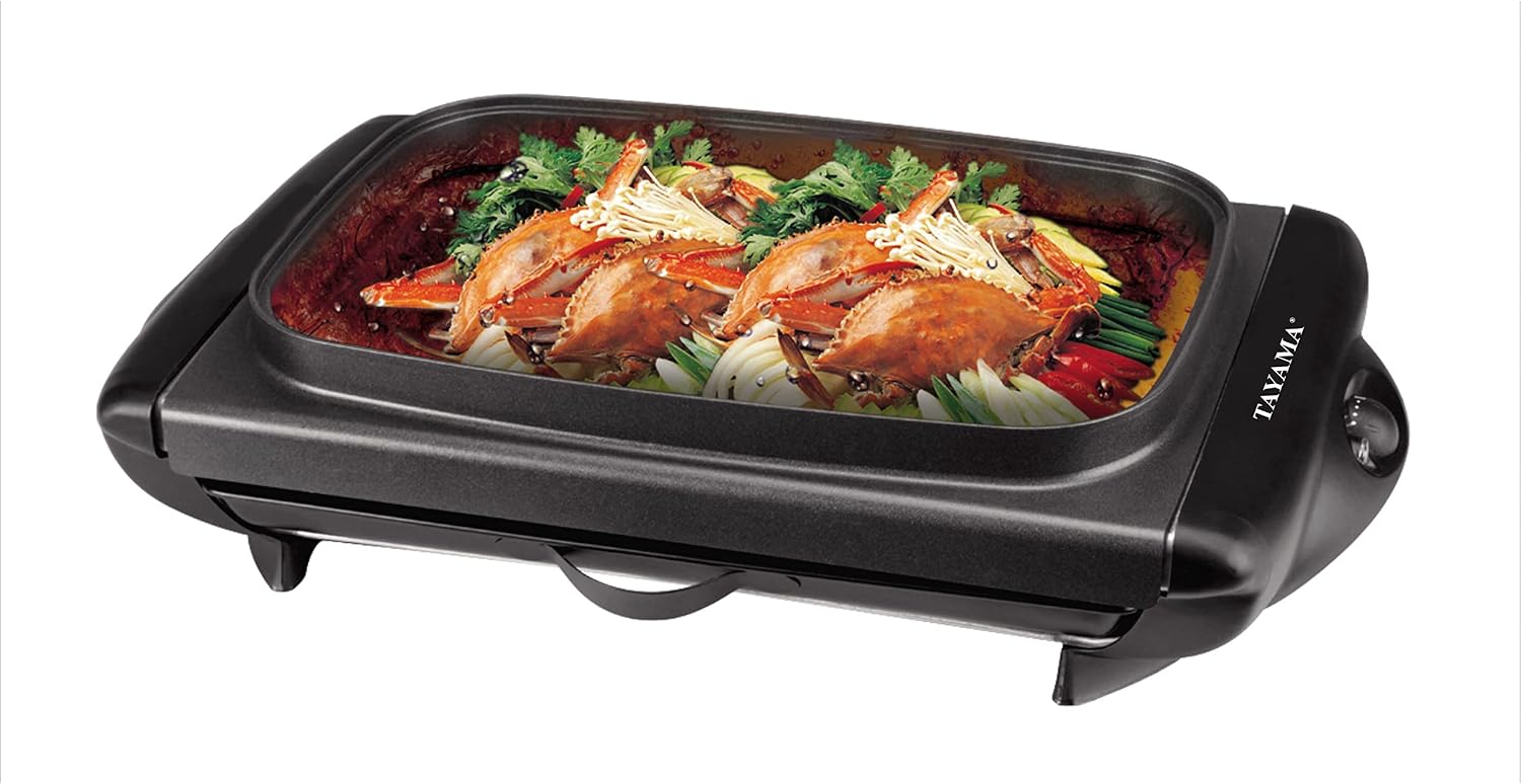 Tayama TG-821 Smokeless Non-Stick Indoor Electric Grill, medium, Black
