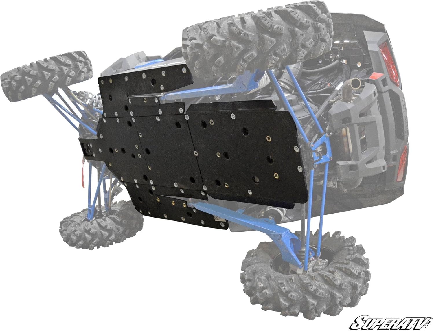SuperATV ARMW Heavy-Duty Skid Plate for Polaris Models - (see Fitment) - Ultra-Durable UHMW Full Undercarriage Protection, Easy Installation,