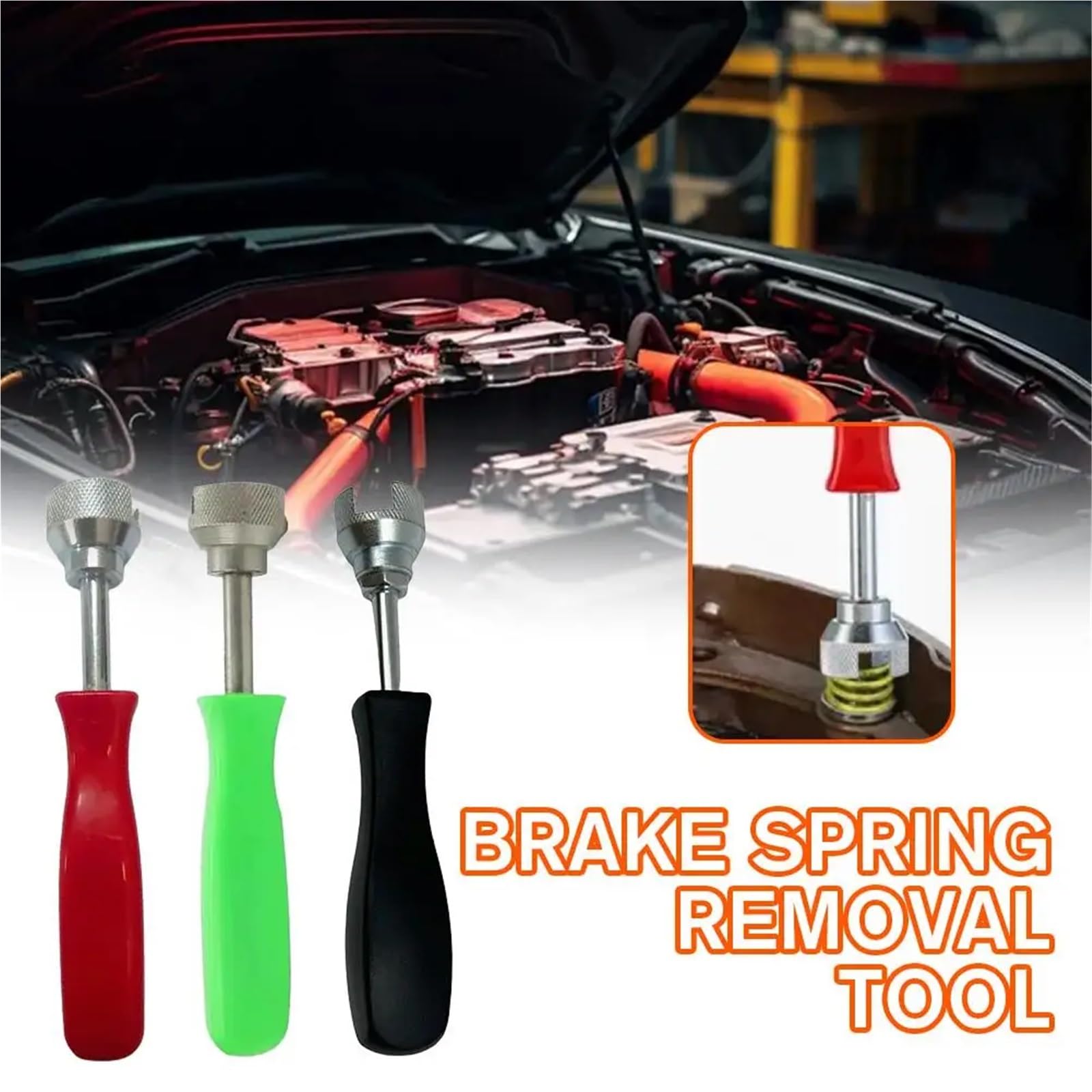 DRUM BRAKE BAR 1 Szt. Podkładka Sprężyny Hamulca Samochodowego Do Naprawy Butów, Uniwersalny Docisk Bębna, Akcesoria Narzędzi Samochodowych(Green)