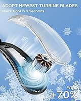 Vista 2 de Ventilador de cuello portátil, ventilador de cuello portátil, funciona con batería de 5200 mAh, ventilador personal con USB recargable, 3