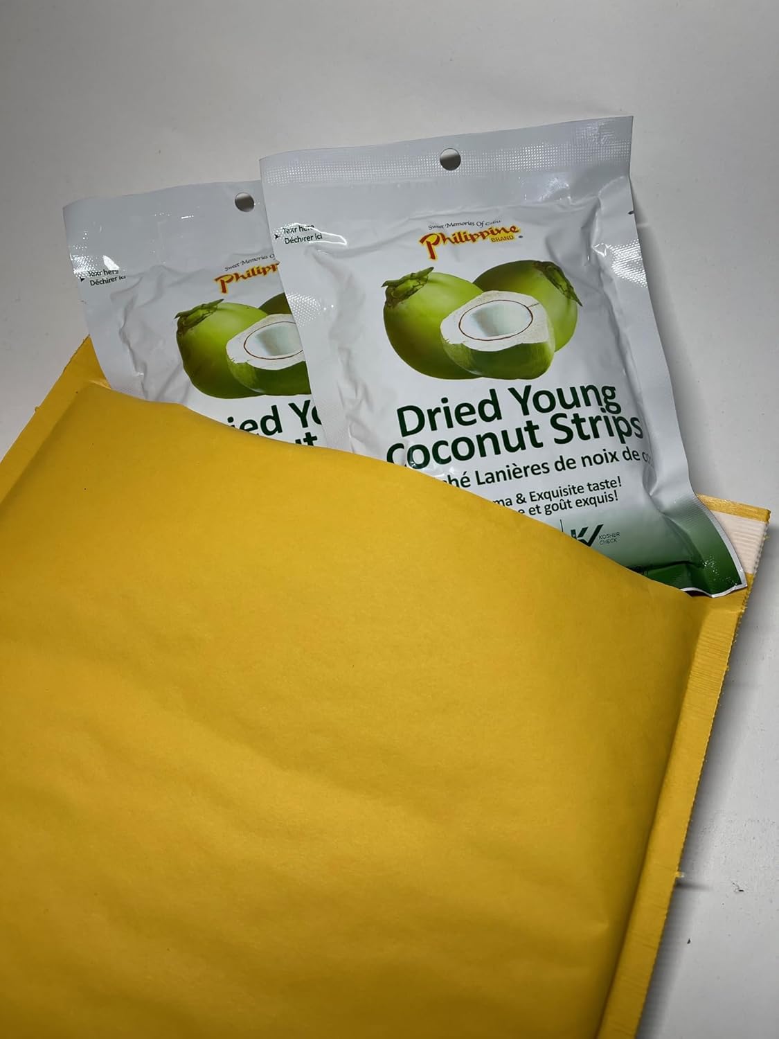 Philippine Brand Dried Young Coconut Strips 3.53 Oz (2-Pack), Small