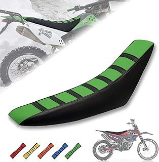 Universal Motorcycle Off-Road Dirt Bike Enduro Gripper Striped Rubber Soft Seat Cover for Honda CR125R CR250R CR500R CR80R CRF100F CRF125F CRF150F YZ80 YZ85 YZ125 YZ250 YZ250F for Yamaha TTR110E TTR125 TTR125E TTR125L TTR50E YZ125 Kawasaki KLX250 KX85 KLX125 KX85 KLX125 KX65 for Suzuki DRZ125 RM85/L RMZ250 RMZ450 DRZ125L (Green)