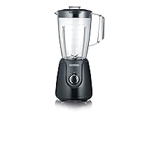 SEVERIN SM 3707 Frullatore con capacità 1,5 L e contenitore in tritan, Frullatore elettrico con 2 velocità e funzione Pulse, Frullatore da cucina con lame in acciaio, 600W, nero