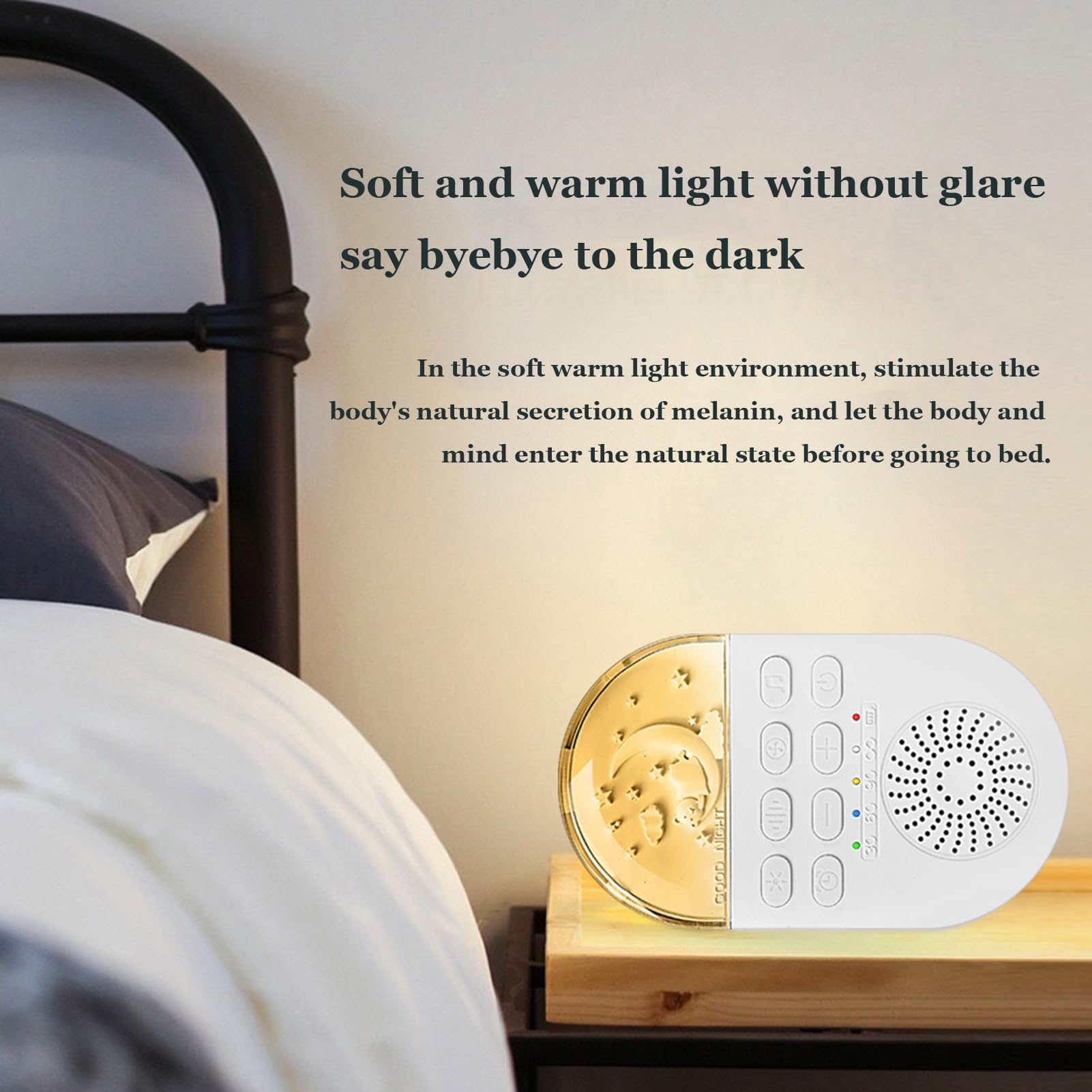 Máquina de sueño con Ruido Blanco, portátil, para bebés, con luz de respiración Suave Inteligente y Recargable por USB.