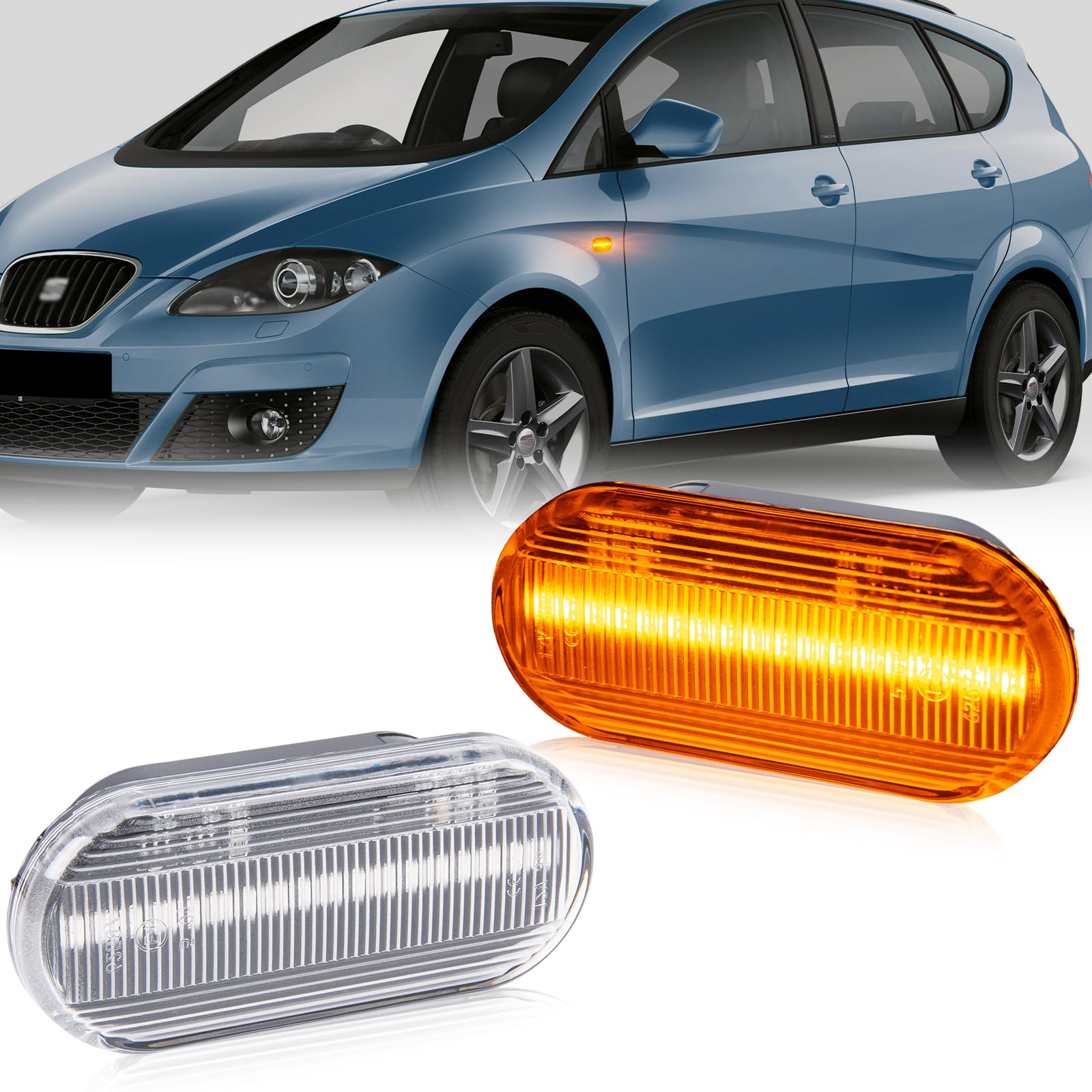 LED kierunkowskazy światła pozycyjne boczne dla VW Amarok Caddy Golf Polo Sharan MK2 MK3 MK4 Fox Jetta Lupo Passat Transporter T5 Up Vento SEAT/Ford, kierunkowskazy z funkcją Canbus bez