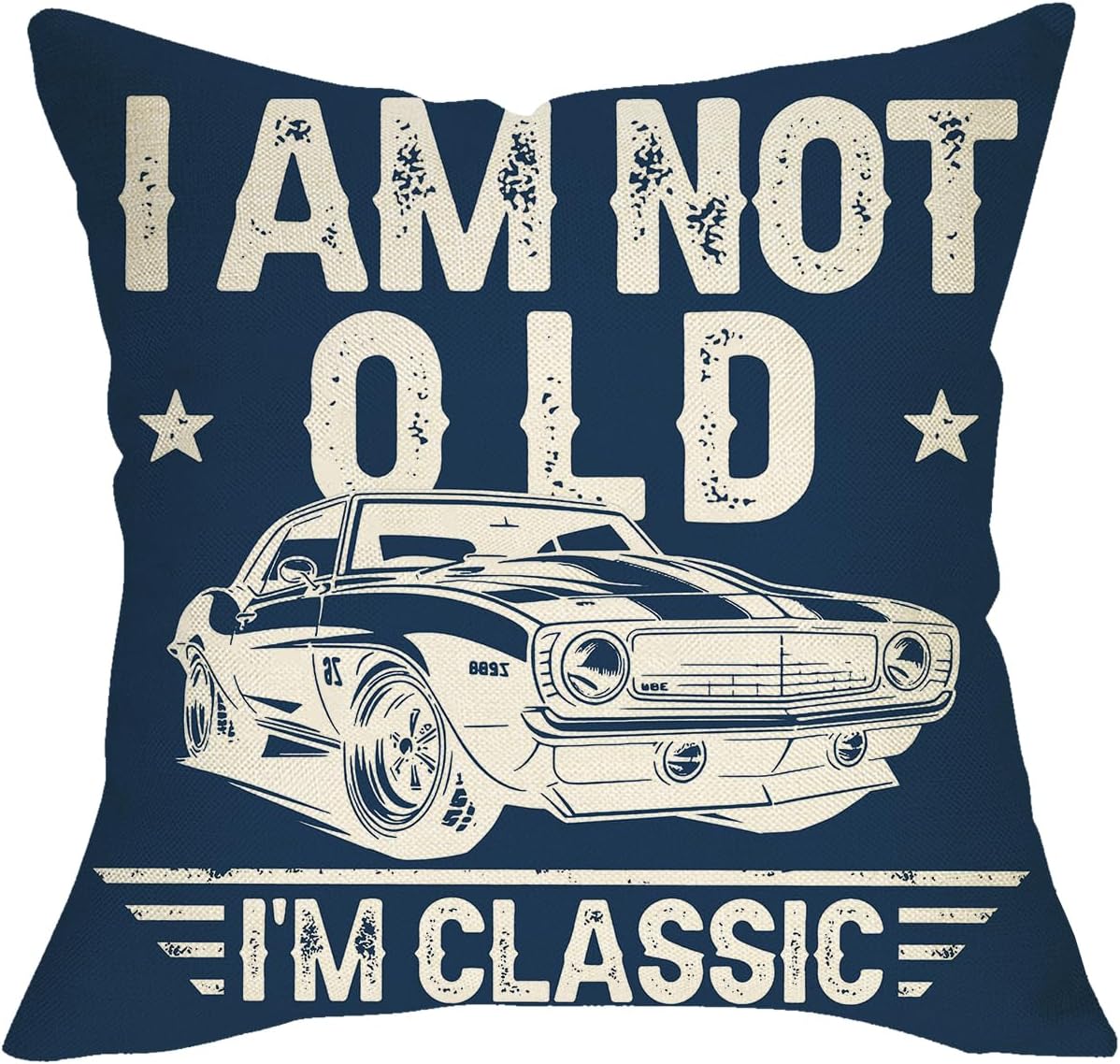 Vintage Car Decorative Throw Pillow Cover 18 x 18, I am Not Old I'm