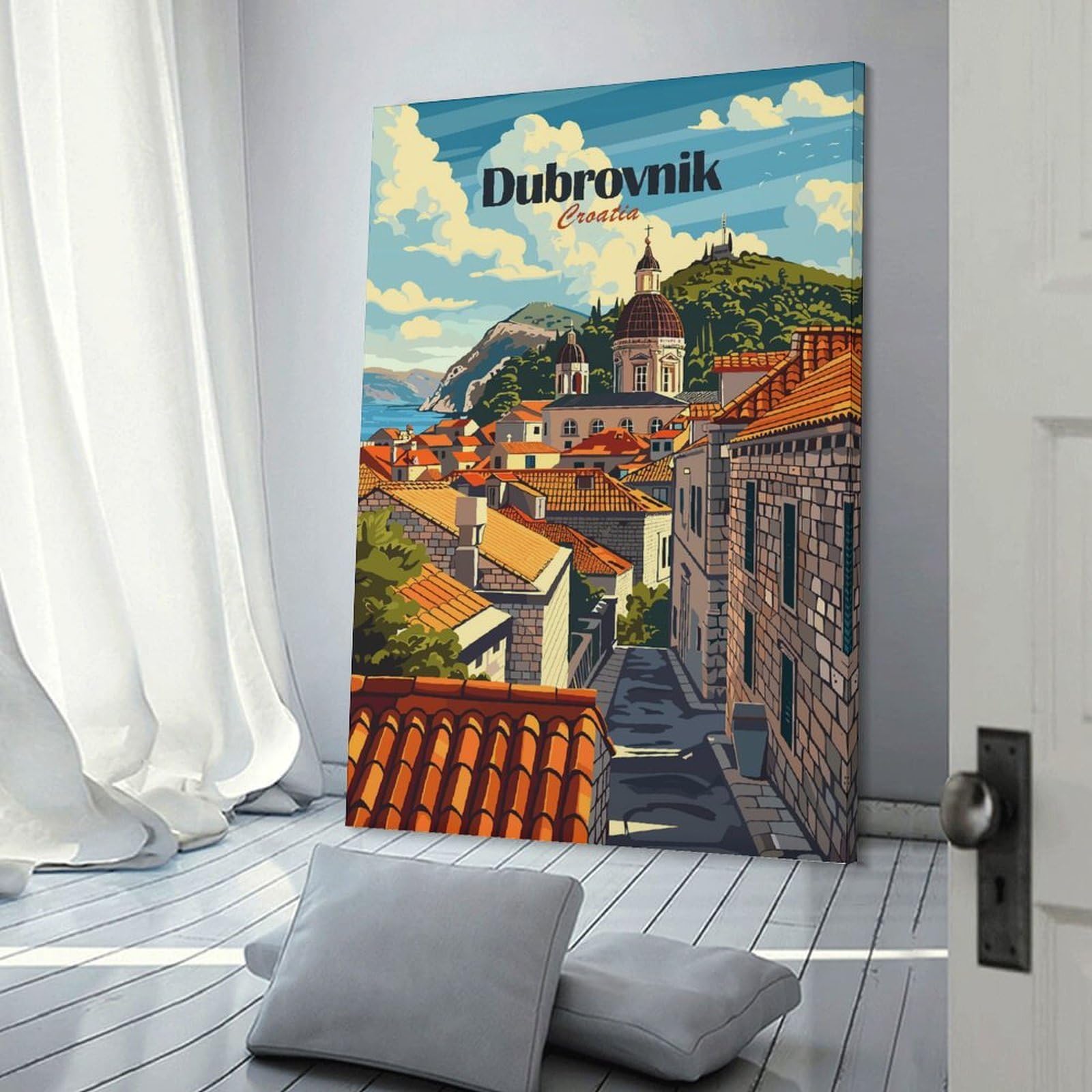 Junmoney Dubrovnik Croatia Travel (2) Room Decor Wall Art 20x30inch(50x75cm), for Bedroom, Guest Room Or Reading Nook, An Easy Wall Refresh for Bedrooms